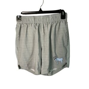 GOAT USA Athletic Shorts Kids Youth XL Gray EUC Dye Mesh Pockets Drawstring